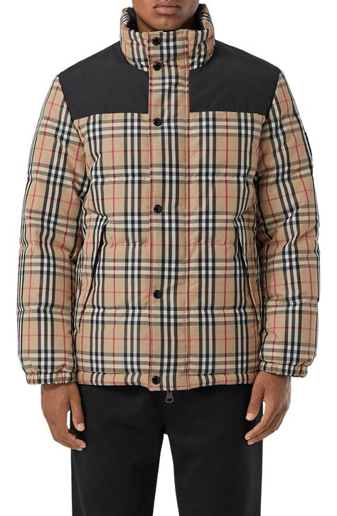 burberry red down jacket|burberry check cropped puffer jacket.